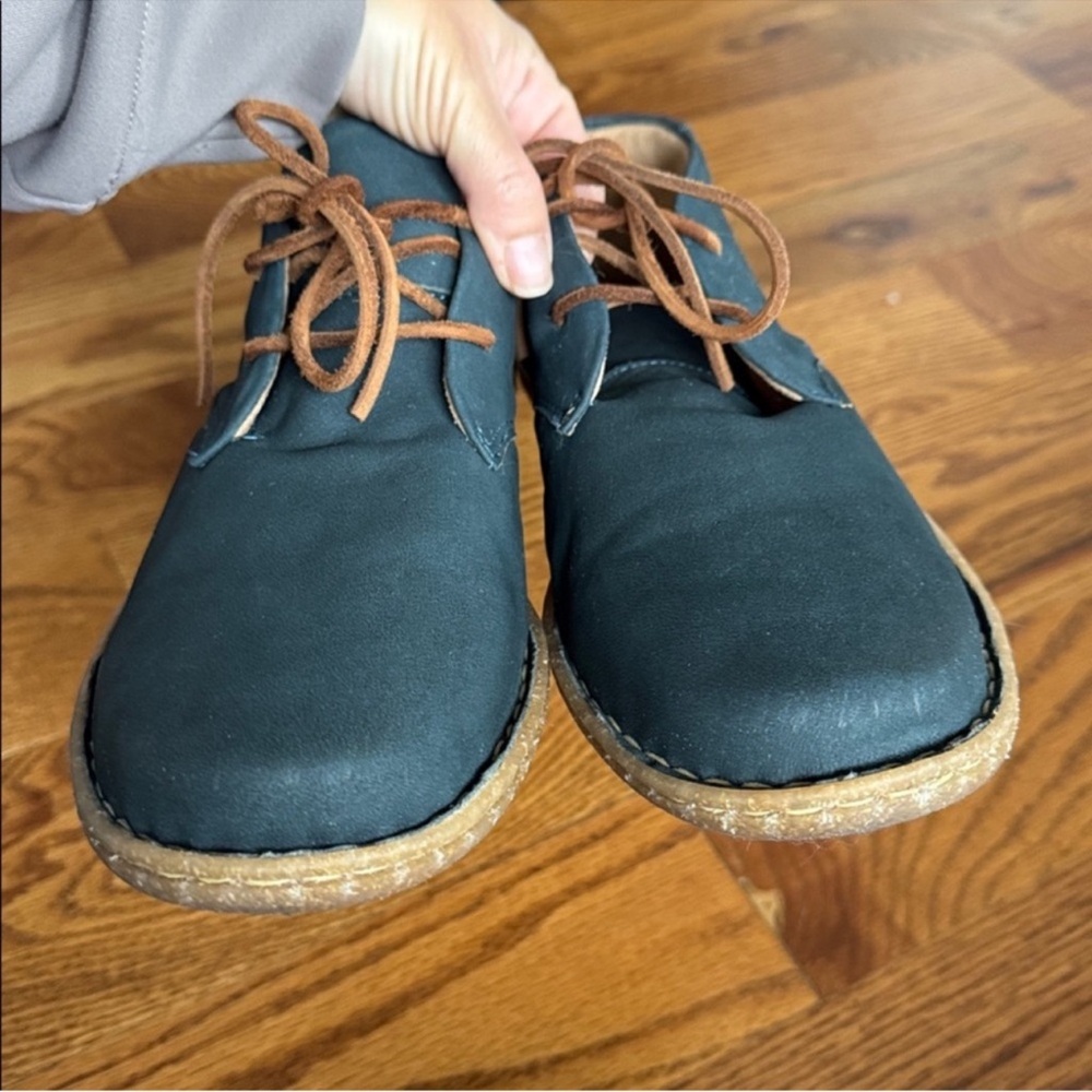 Born Nuala II Navy Sailor Nubuck Suede Leather Booties/Boots Sz 11 Women's Lace - Picture 5 of 11